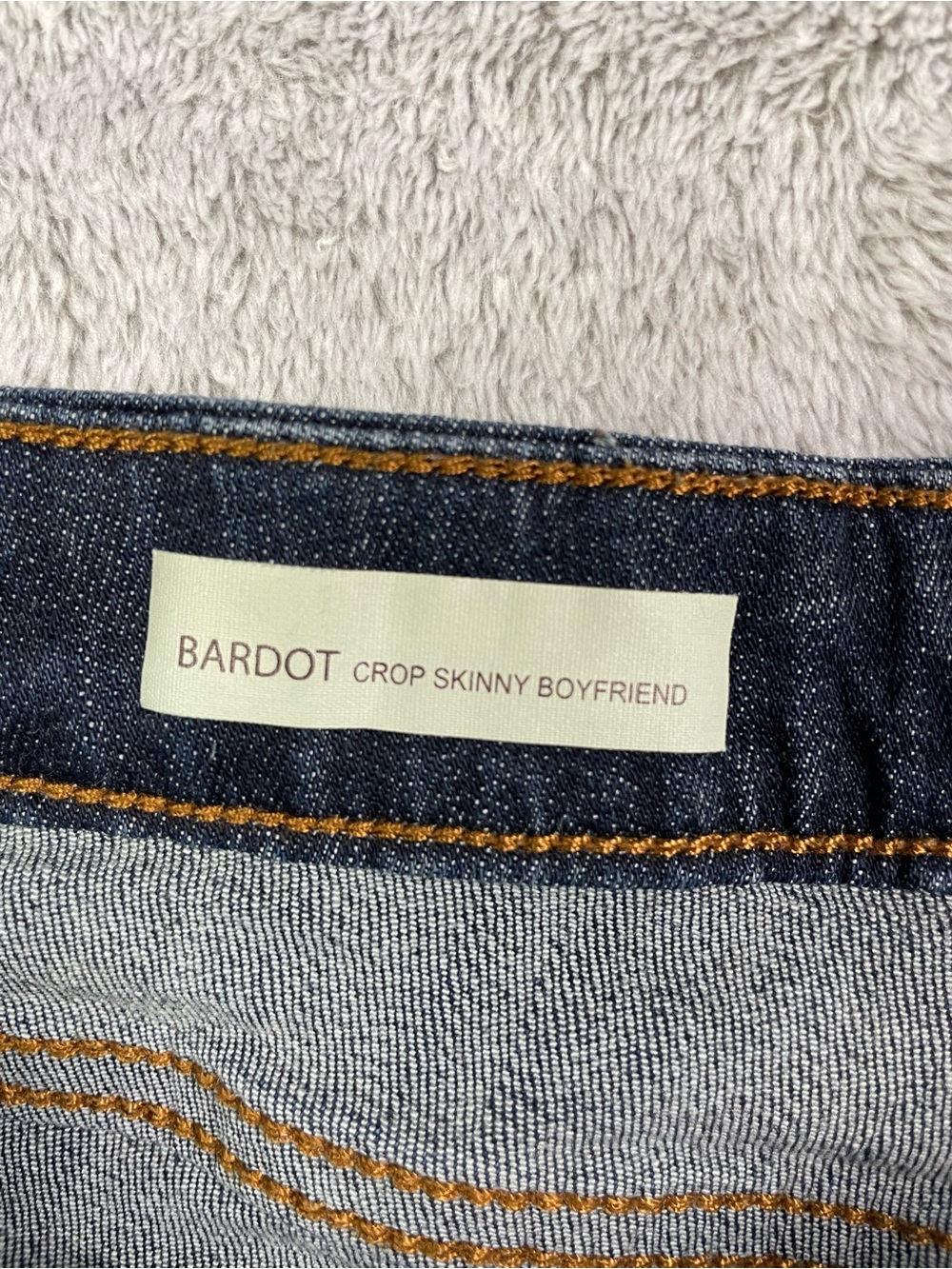 KUT from the Kloth Bardot Crop Skinny Boyfriend Jeans - Dark Wash - Size 8 - Picture 3 of 16